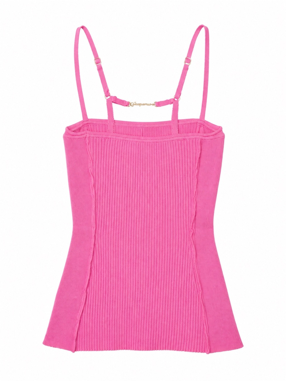 NWT Jacquemus Le Haut Sierra Knit Camisole Tank Top Neon Pink FR 34 XS $400